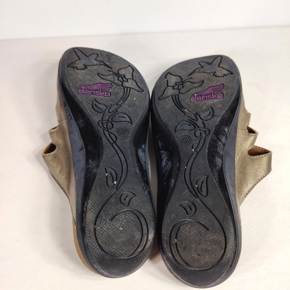 Dansko Janie Sandal Metallic Leather Adjustable Cork Footbed Women's Size 9.5-10 - Picture 10 of 10
